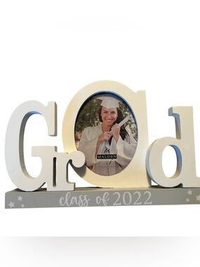 Malden White and Gray 'Grad' Photo Frame - Class Accent